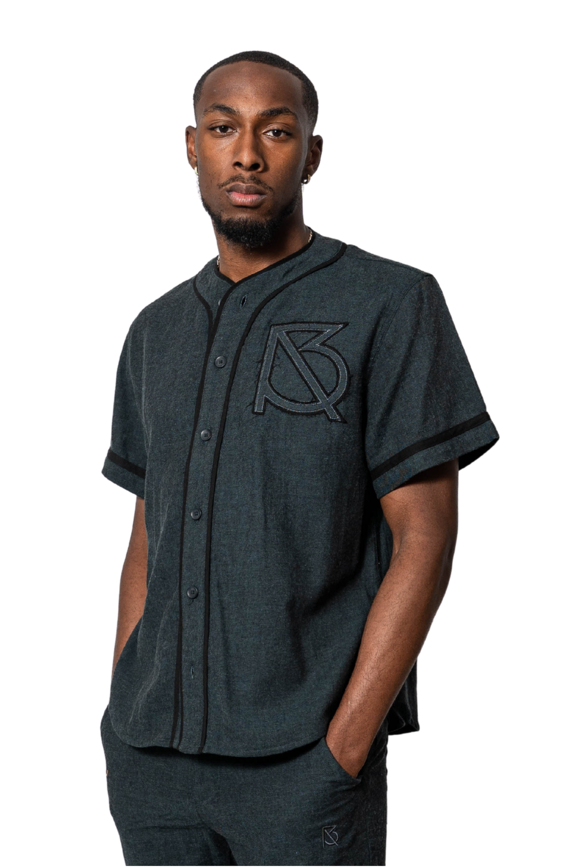 Edward Baseball Jersey: Black/Green