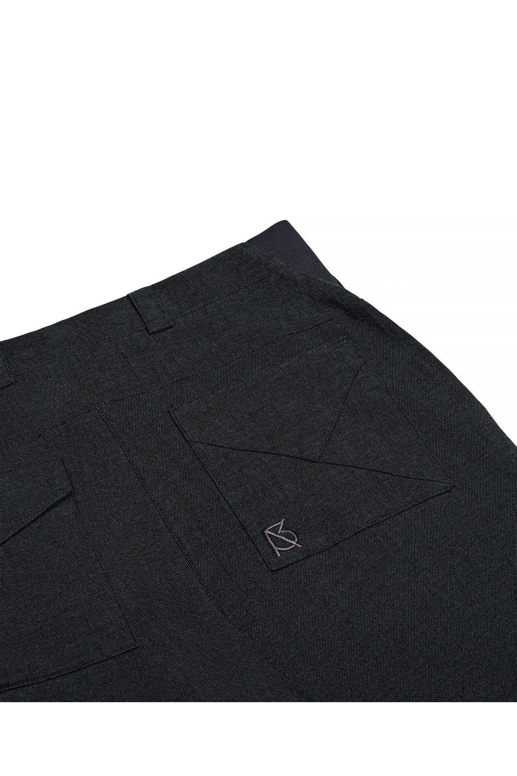 The Charles Regular-Fit Cropped Trousers - Blk/Grn – Detailed View
