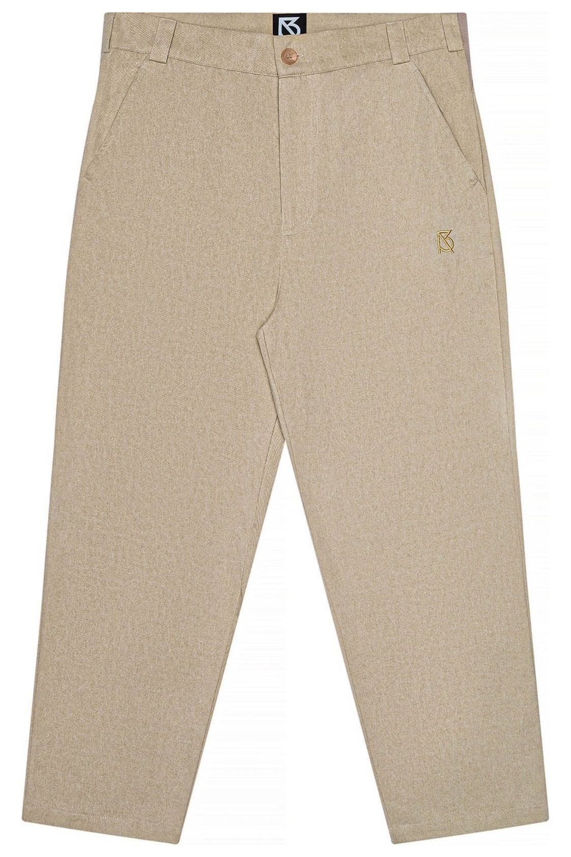 Charles Regular-Fit Cropped Trousers: Beige