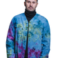 Herman V Neck Button Up Shirt: Light Denim Tie Dye