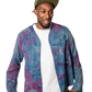 Herman V Neck Button Up Shirt: Royal Tie Dye