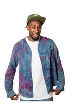 Herman V Neck Button Up Shirt: Royal Tie Dye
