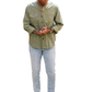 Herman V Neck Button Up Shirt: Olive