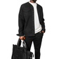 Herman V Neck Button Up Shirt: Black