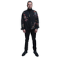 Herman V Neck Button Up Shirt: Black Tie-Dye v1
