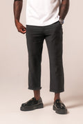 Charles Regular-Fit Cropped Trousers: Green/Black