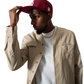Herman V Neck Button Up Shirt: Beige