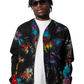 Herman V Neck Button Up Shirt: Black Tie-Dye v2