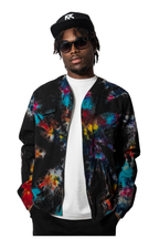 Herman V Neck Button Up Shirt: Black Tie-Dye v2
