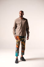 Charles Regular-Fit Cropped Trousers: Green/Black TD v2
