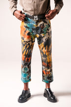 Charles Regular-Fit Cropped Trousers: Green/Black TD v2