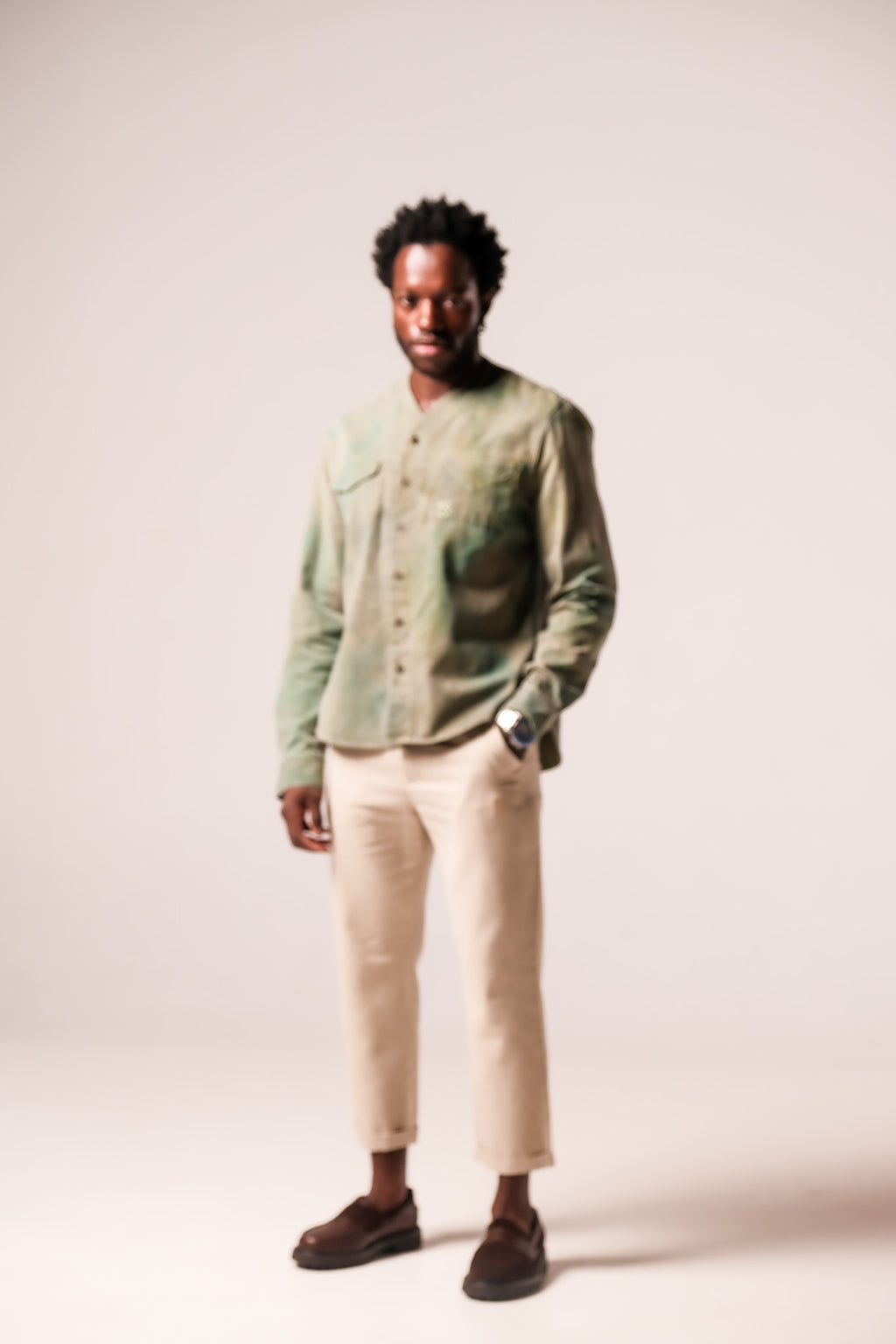 Charles Regular-Fit Cropped Trousers: Beige