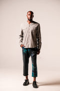 Herman V-Neck Button-Up Shirt - Grey