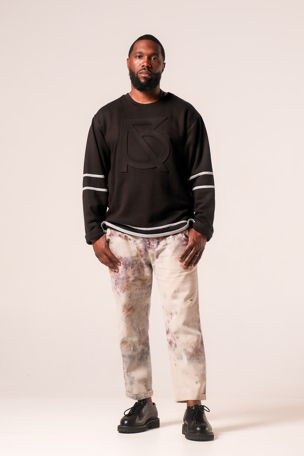 Douglas Embossed Sweatshirt: Black