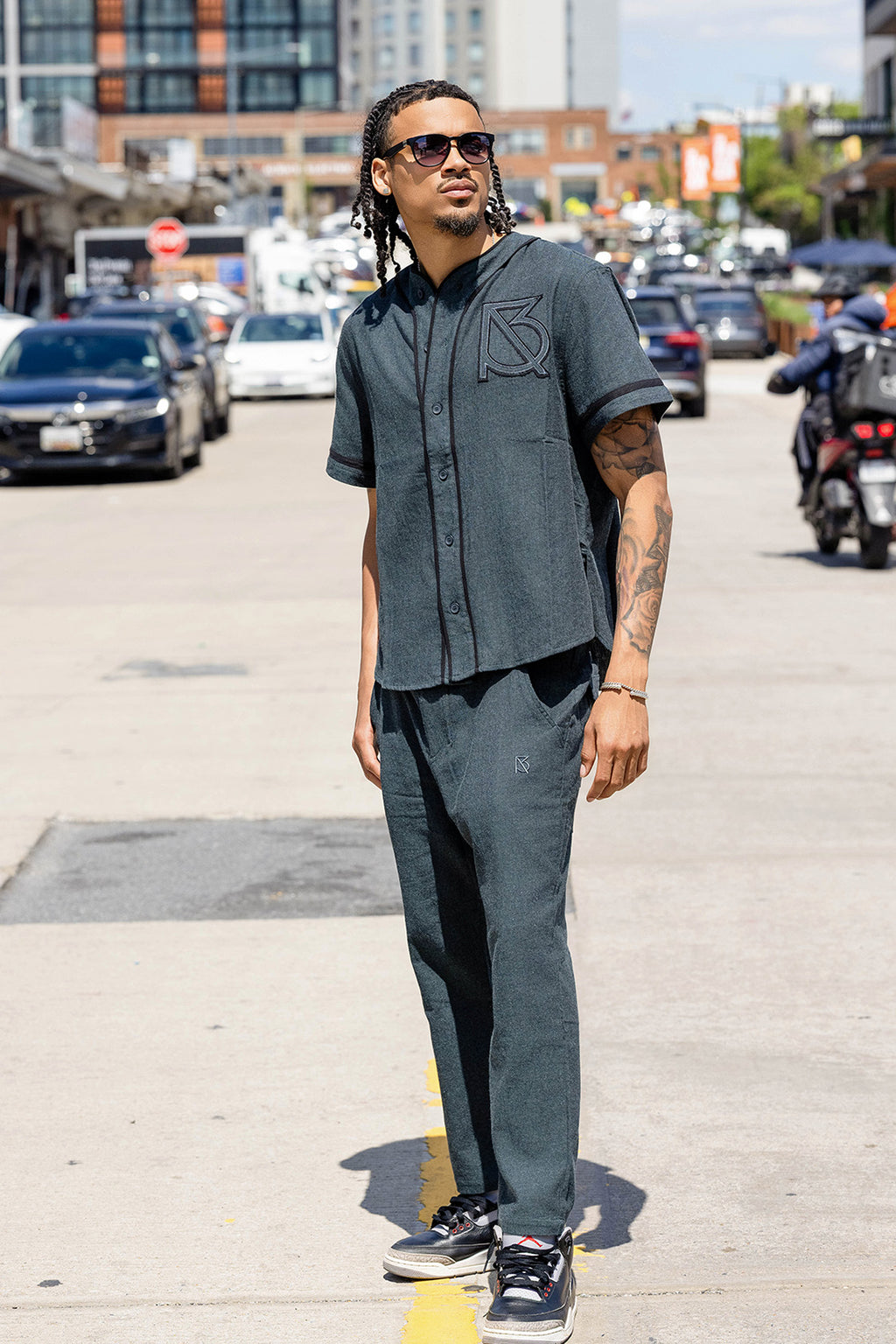 Edward Baseball Jersey: Black/Green