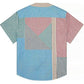 Colorful patchwork shirt with geometric patterns 