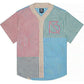 Colorful striped shirt with Brian Americus logo 
