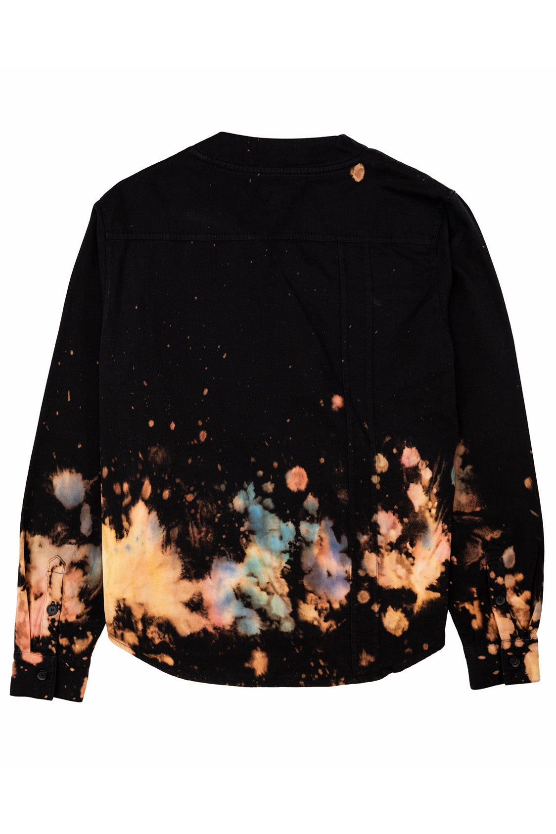 Herman V Neck Button Up Shirt: Black Tie-Dye v3