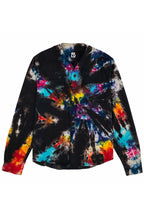 Herman V Neck Button Up Shirt: Black Tie-Dye v2