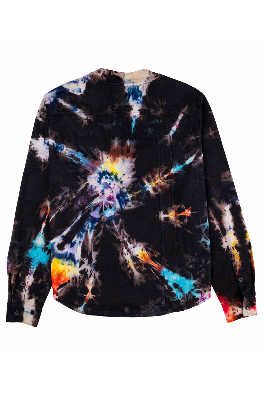 Herman V Neck Button Up Shirt: Black Tie-Dye v2