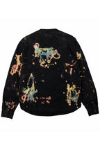 Herman V Neck Button Up Shirt: Black Tie-Dye v1