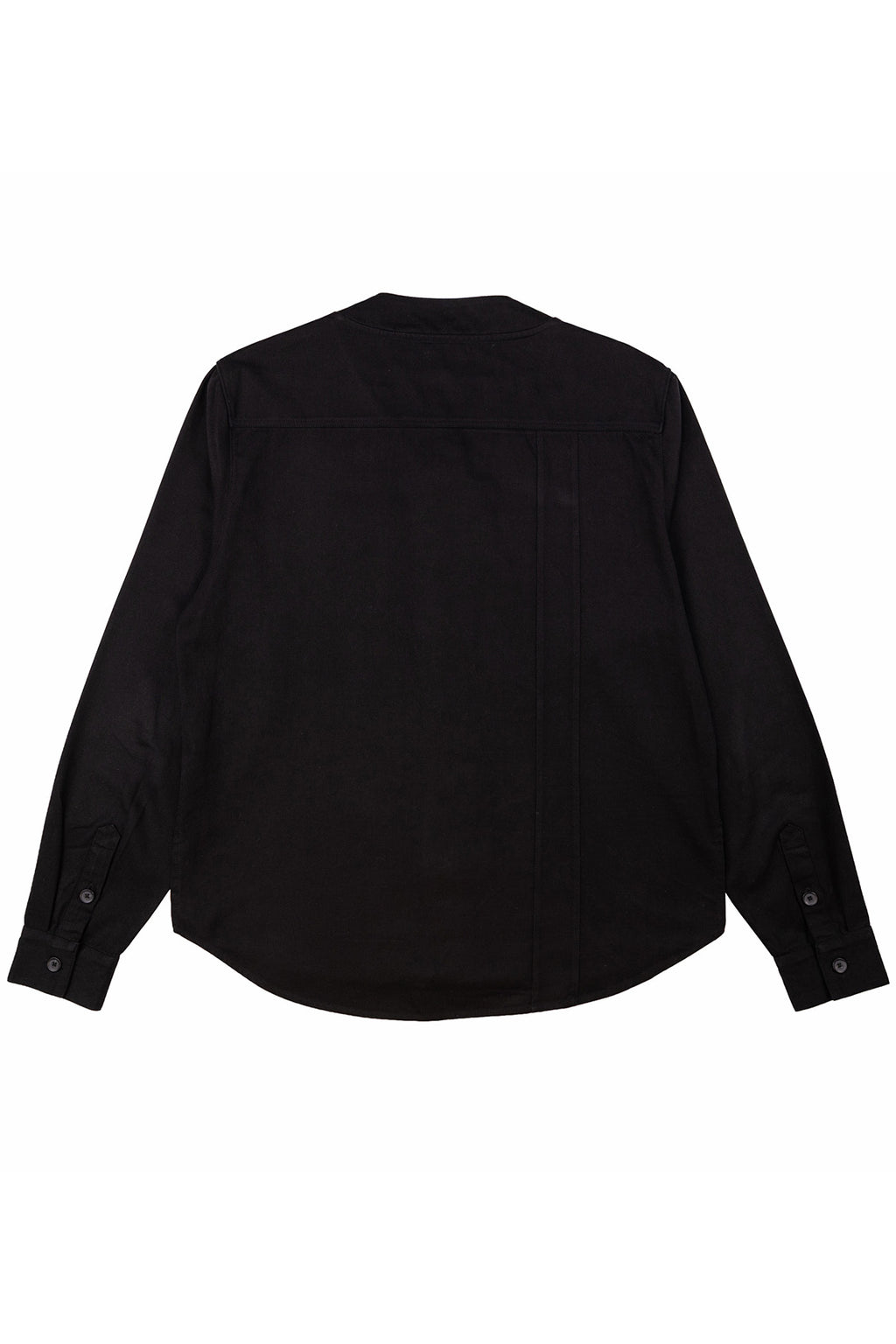 Herman V Neck Button Up Shirt: Black