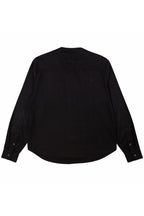 Herman V Neck Button Up Shirt: Black