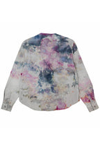 Herman V Neck Button Up Shirt: Gray Tie-Dye