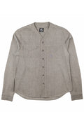 Herman V Neck Button Up Shirt: Gray