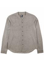 Herman V Neck Button Up Shirt: Gray