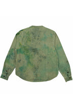 Herman V Neck Button Up Shirt: Olive Tie Dye