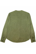 Herman V Neck Button Up Shirt: Olive
