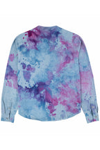 Herman V Neck Button Up Shirt: Royal Tie Dye