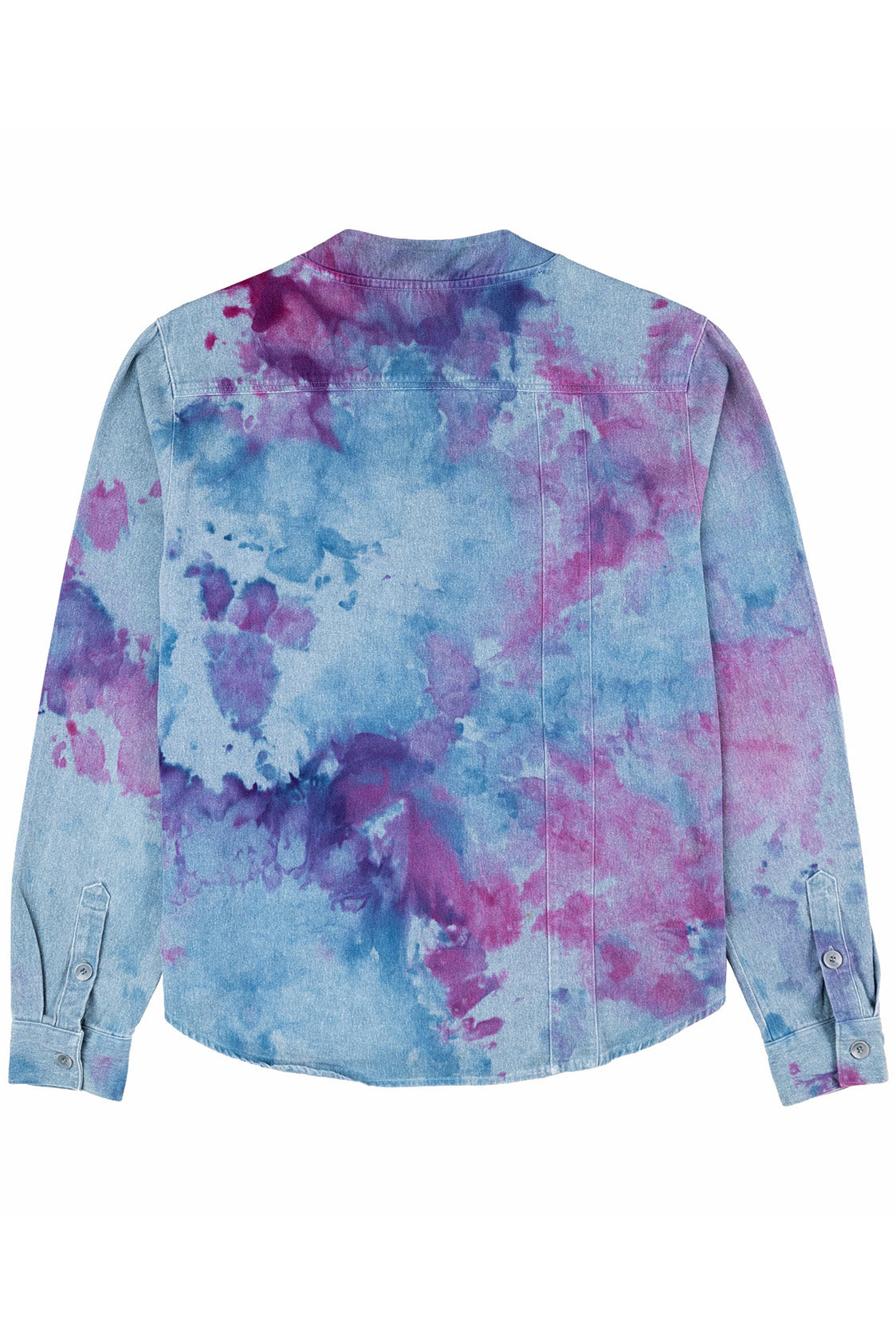 Herman V Neck Button Up Shirt: Royal Tie Dye