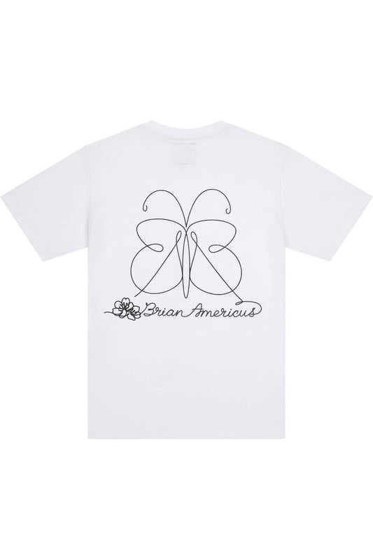 B A Butterfly oversized cropped gracphic t-shirt with BA butterfly logo design back