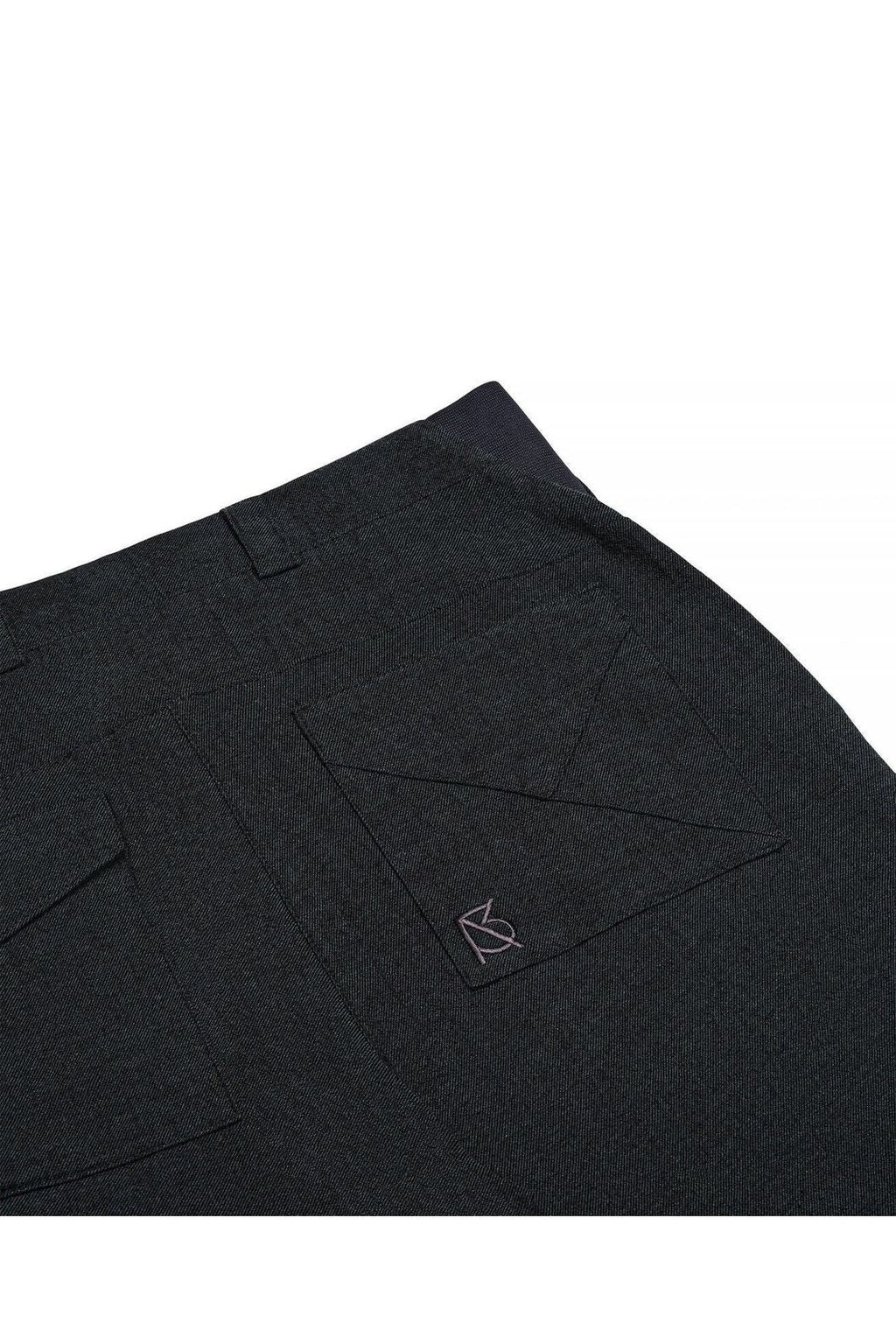 The Charles Regular-Fit Cropped Trousers - Blk/Grn – Detailed View