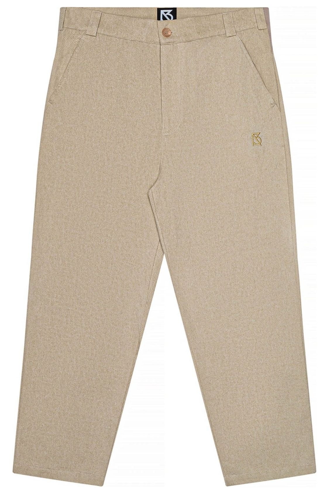 Charles Regular-Fit Cropped Trousers: Beige