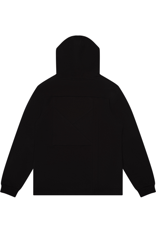 Howard Hoodie in black by Brian Americus, back view.