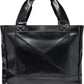 Back profile of the Minoso Faux Leather Tote Bag in black by Brian Americus, highlighting sleek lines and spacious design.