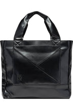 Back profile of the Minoso Faux Leather Tote Bag in black by Brian Americus, highlighting sleek lines and spacious design.