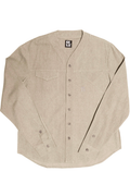 Herman V Neck Button Up Shirt: Gray