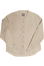 Herman V Neck Button Up Shirt: Gray