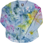 Herman V Neck Button Up Shirt: Light Denim Tie Dye