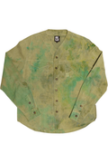 Herman V Neck Button Up Shirt: Olive Tie Dye