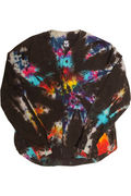 Herman Hand-Dyed V Neck Button Up Front View Black v2