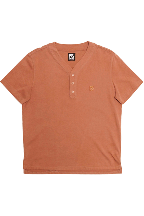 Lamar V Neck Henley: Dusty Pink