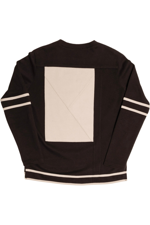 The Douglas Crewneck Jersey with Embossed Logo Back Black