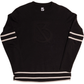 The Douglas Crewneck Jersey with Embossed Logo Front Black