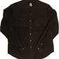 The Herman Signature V-Neck Button Up Shirt Front View Black